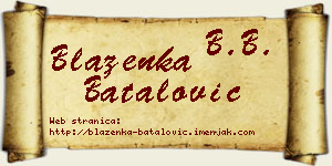 Blaženka Batalović vizit kartica